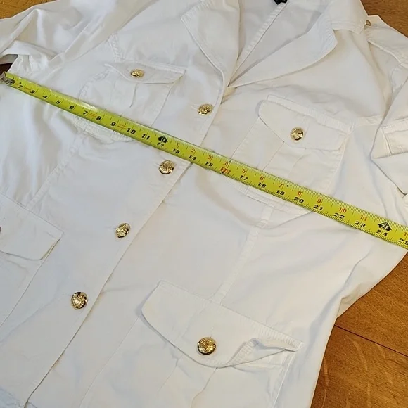 Ralph Lauren White Denim Jacket Womens Size 2X - Picture 7 of 10